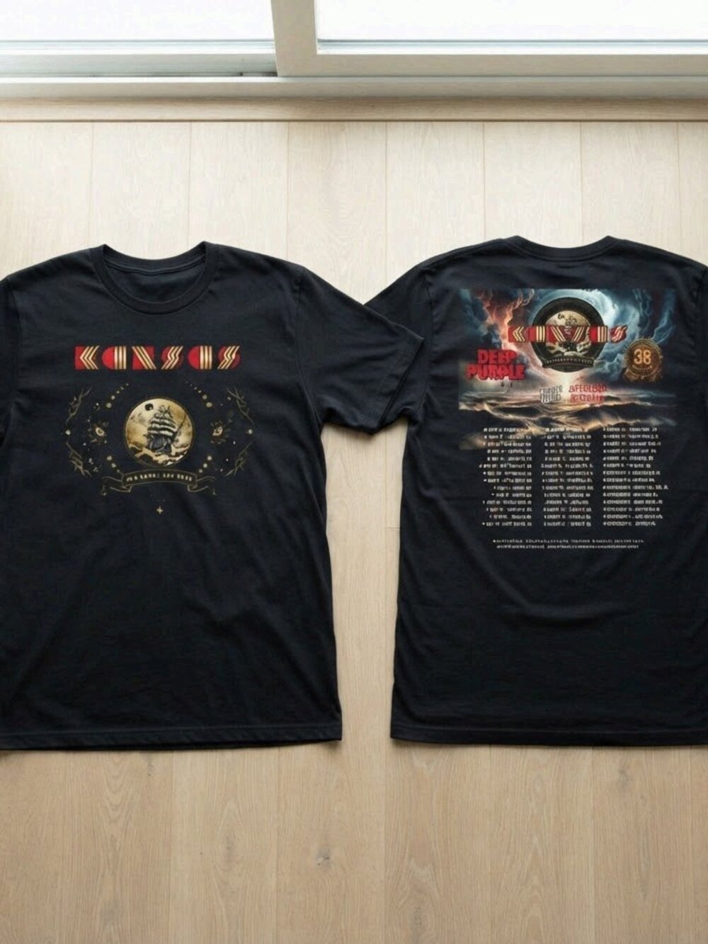 Kansas and Deep Purple North American Tour 2026 Black T-Shirt S-4XL